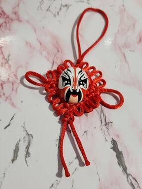 Collectible Chinese Opera Mask Charm, Decorative Hanging ornament